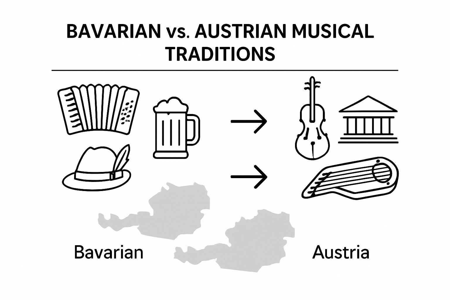 Infographic: Bavarian versus Austrian music comparison