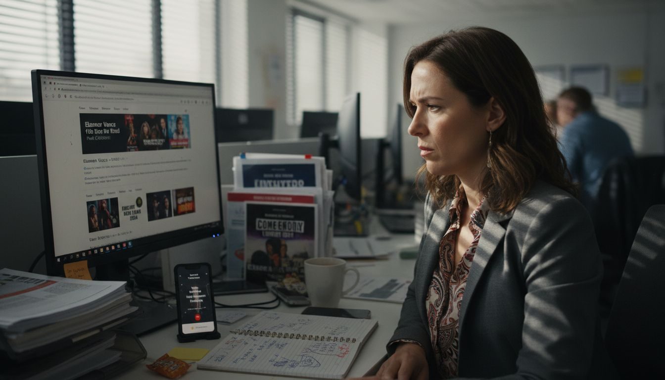 Woman researching performers for event