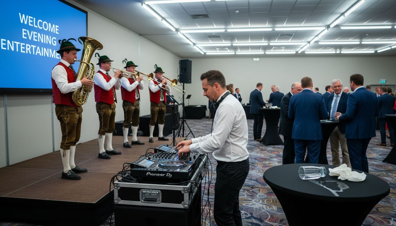 DJ and live band performing at event